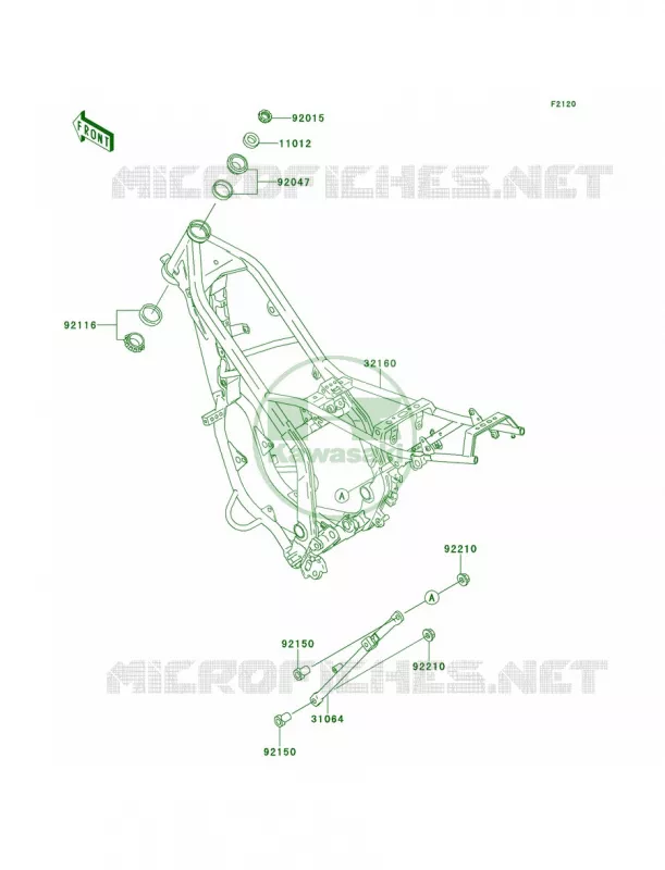 Frame Kawasaki MOTOS 220 1997 KDX220R  KDX220-A4