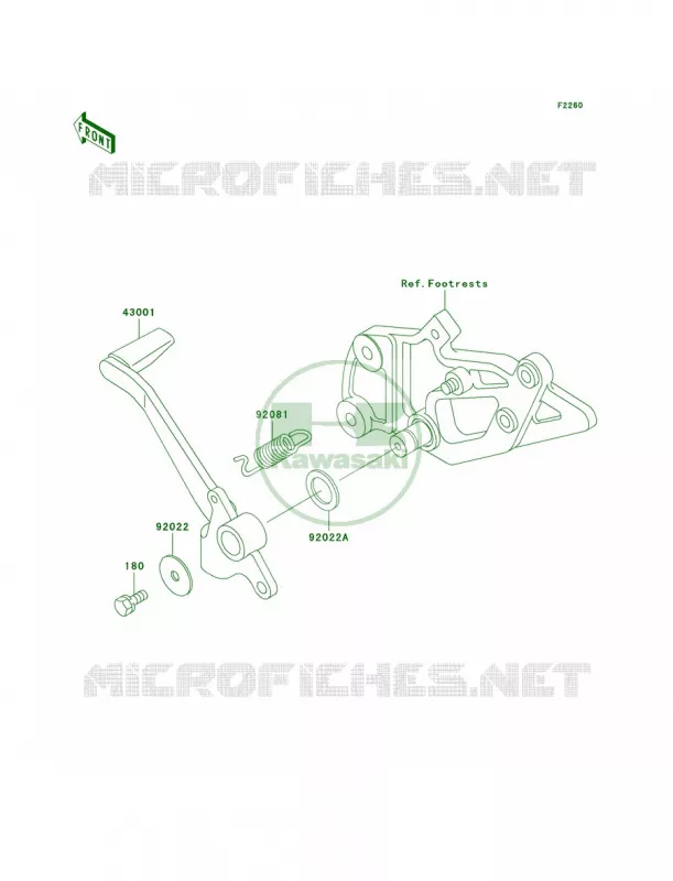 Brake PedalTorque Link Kawasaki MOTOS 500 2001 Ninja 500R  EX500-D8