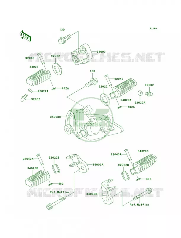 Footrests Kawasaki MOTOS 500 2001 Ninja 500R  EX500-D8