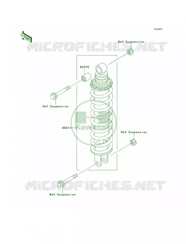 Shock Absorbers Kawasaki MOTOS 500 2001 Ninja 500R  EX500-D8