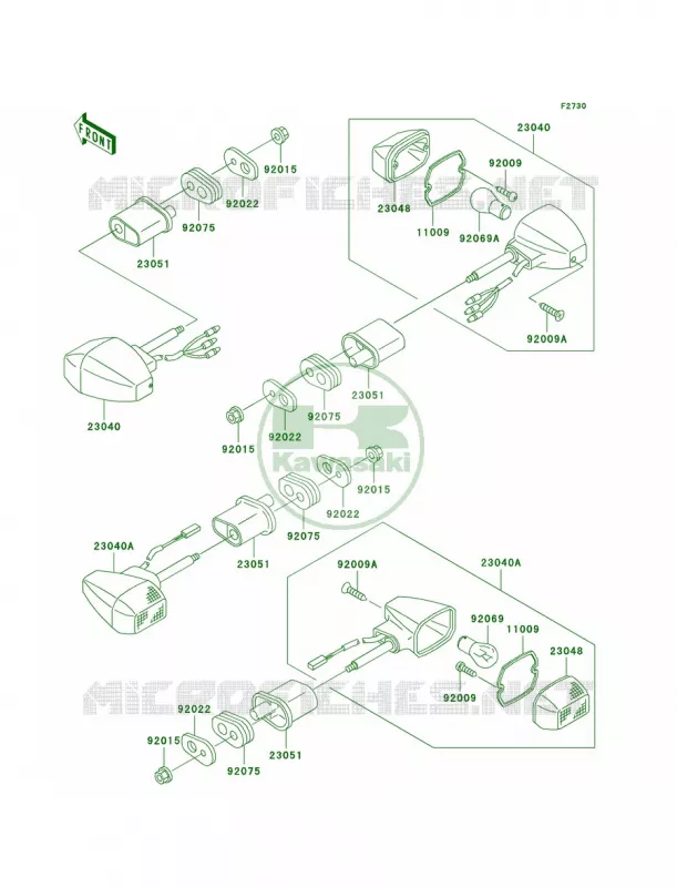 Turn Signals Kawasaki MOTOS 1200 2001 ZRX1200R  ZR1200-A1