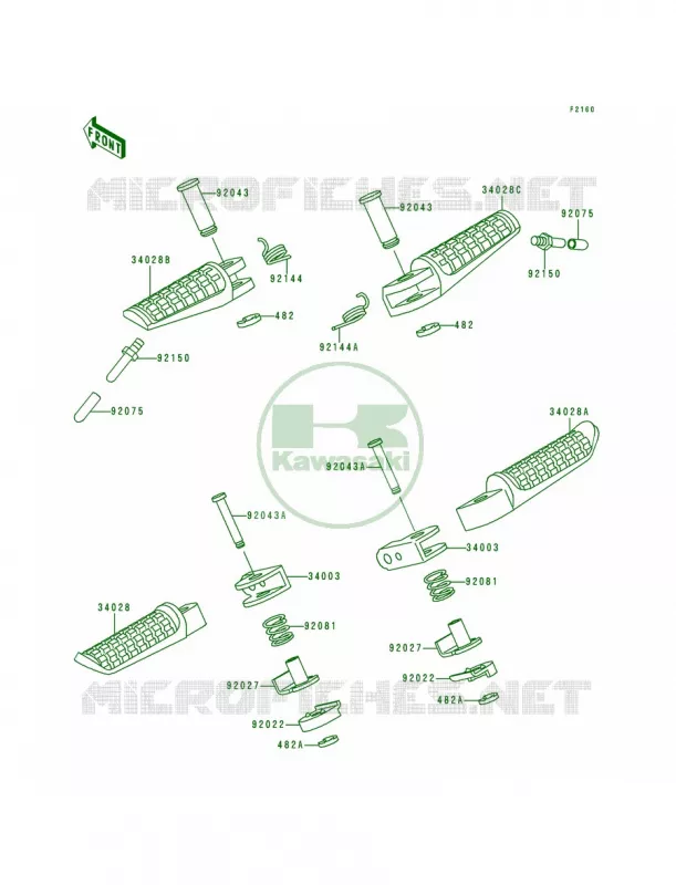 Footrests Kawasaki MOTOS 250 2000 Ninja 250R  EX250-F14