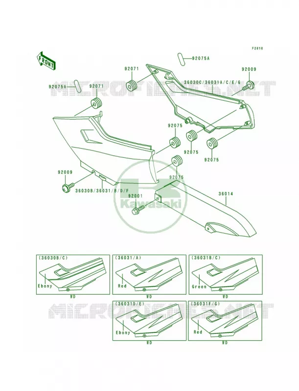 Side CoversChain Cover Kawasaki MOTOS 250 2000 Ninja 250R  EX250-F14
