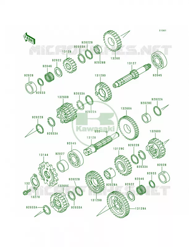 Transmission Kawasaki MOTOS 250 2000 Ninja 250R  EX250-F14