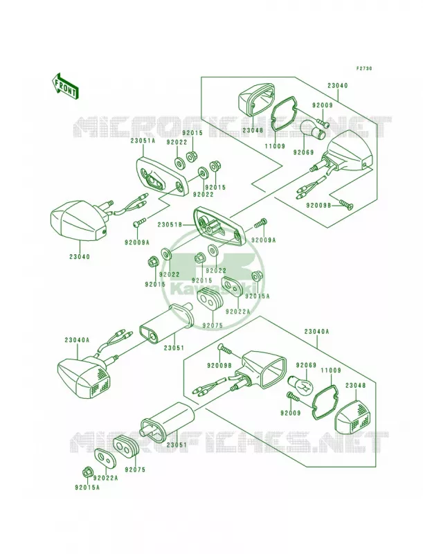 Turn Signals Kawasaki MOTOS 250 2000 Ninja 250R  EX250-F14