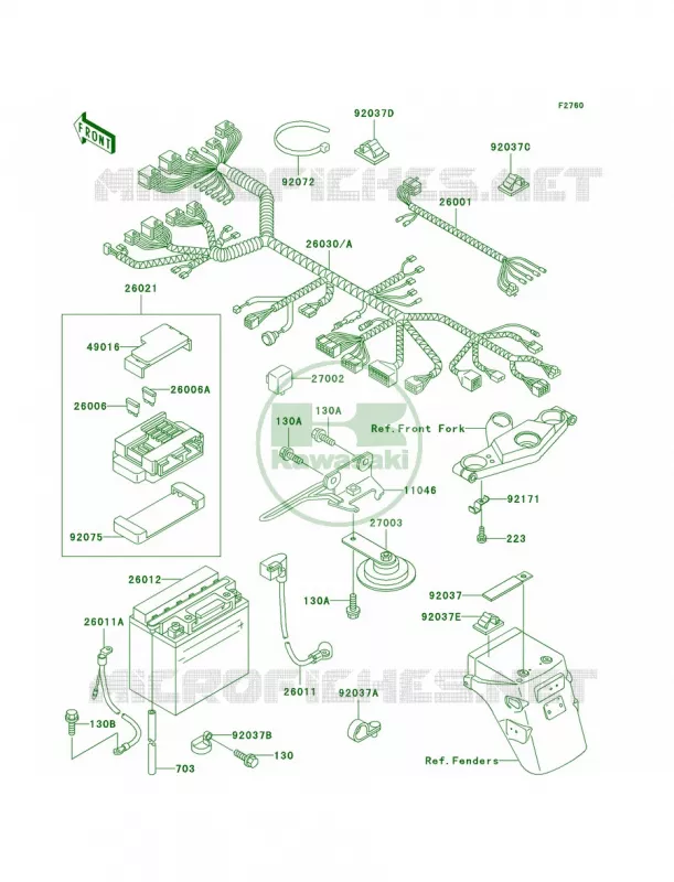 Chassis Electrical Equipment Kawasaki MOTOS 500 2000 Ninja 500R  EX500-D7