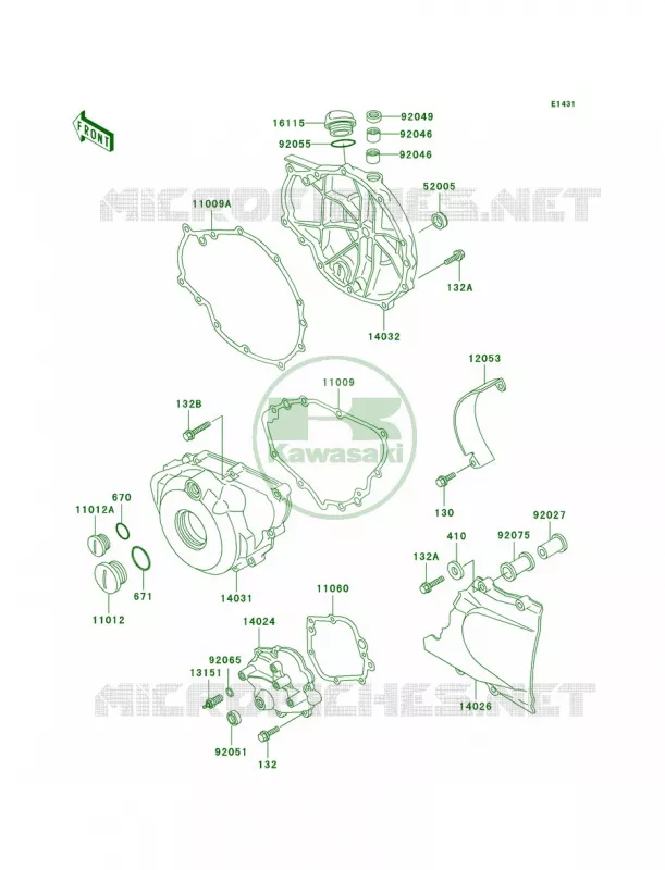 Engine Covers Kawasaki MOTOS 500 2000 Ninja 500R  EX500-D7