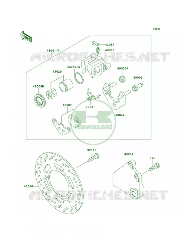 Rear Brake Kawasaki MOTOS 500 2000 Ninja 500R  EX500-D7