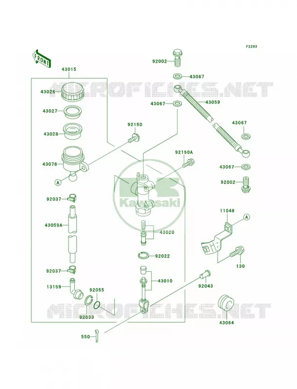 Rear Master Cylinder Kawasaki MOTOS 500 2000 Ninja 500R  EX500-D7