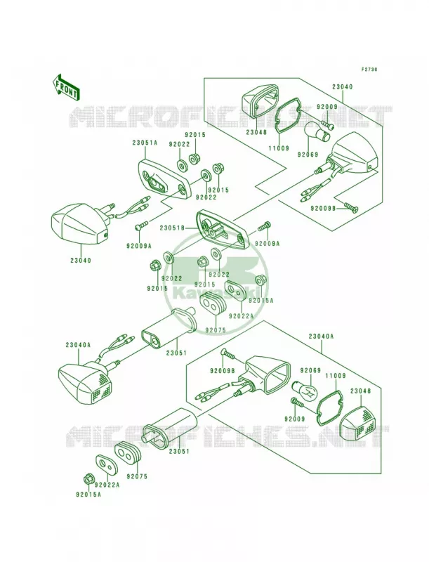 Turn Signals Kawasaki MOTOS 250 1999 Ninja 250R  EX250-F13