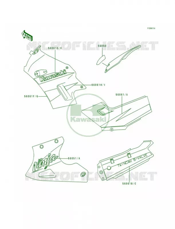 DecalsRedEX250-F1112 Kawasaki MOTOS 250 1998 Ninja 250R  EX250-F12