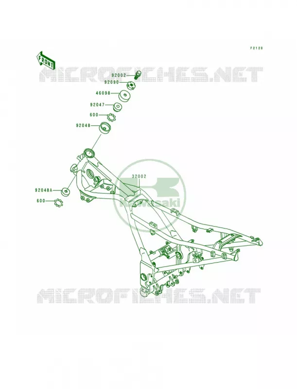 Frame Kawasaki MOTOS 250 1998 Ninja 250R  EX250-F12
