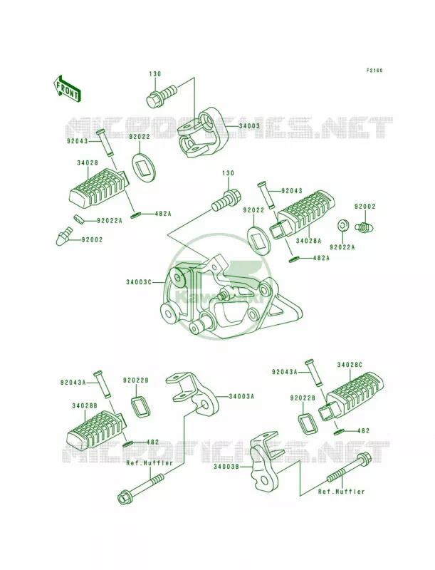 Footrests Kawasaki MOTOS 500 1998 Ninja 500R  EX500-D5