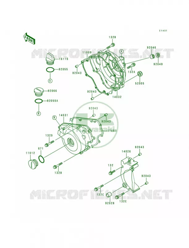 Engine Covers Kawasaki MOTOS 250 1997 Ninja 250R  EX250-F11