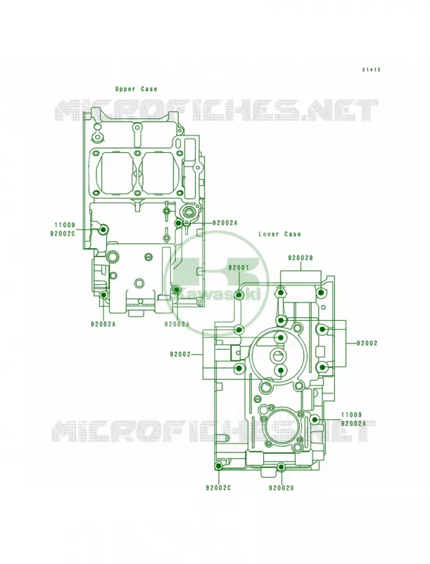 Crankcase Bolt Pattern Kawasaki MOTOS 250 1996 Ninja 250R  EX250-F10