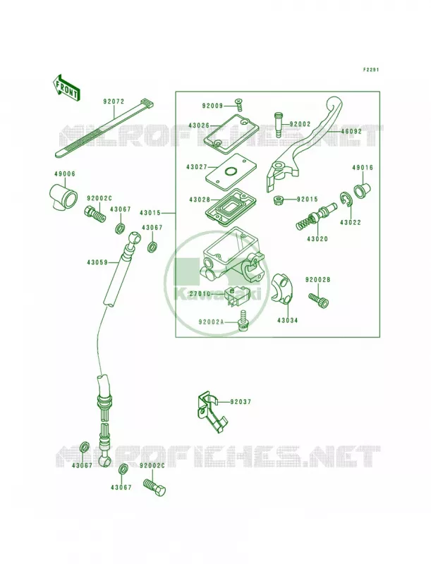 Front Master Cylinder Kawasaki MOTOS 250 1996 Ninja 250R  EX250-F10