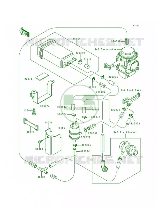 Fuel Evaporative System Kawasaki MOTOS 500 1996 Ninja 500  EX500-D3