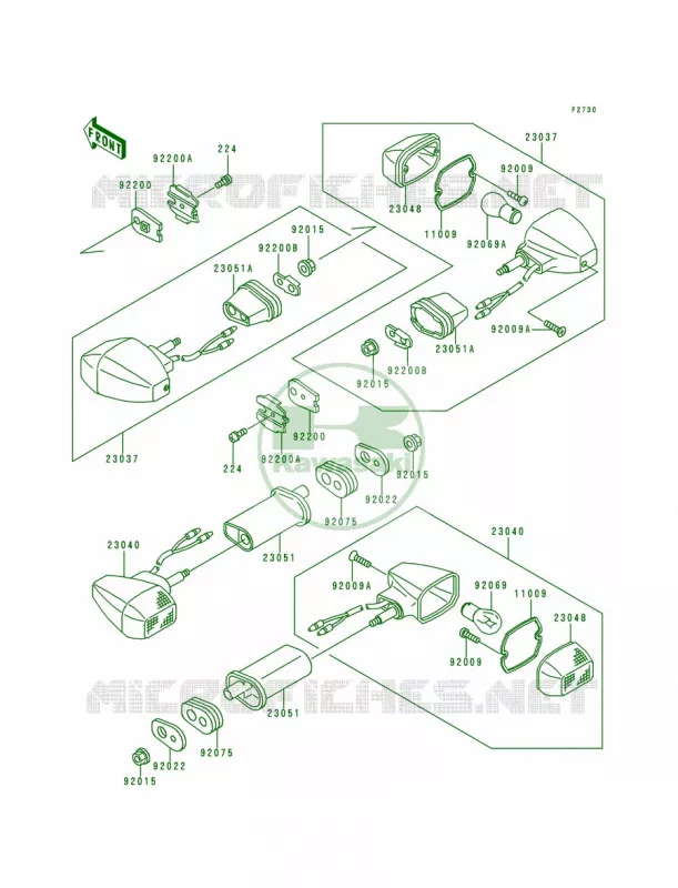 Turn Signals Kawasaki MOTOS 500 1996 Ninja 500  EX500-D3
