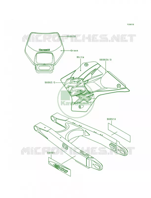 DecalsKDX200-H5 Kawasaki MOTOS 200 1996 KDX200  KDX200-H2