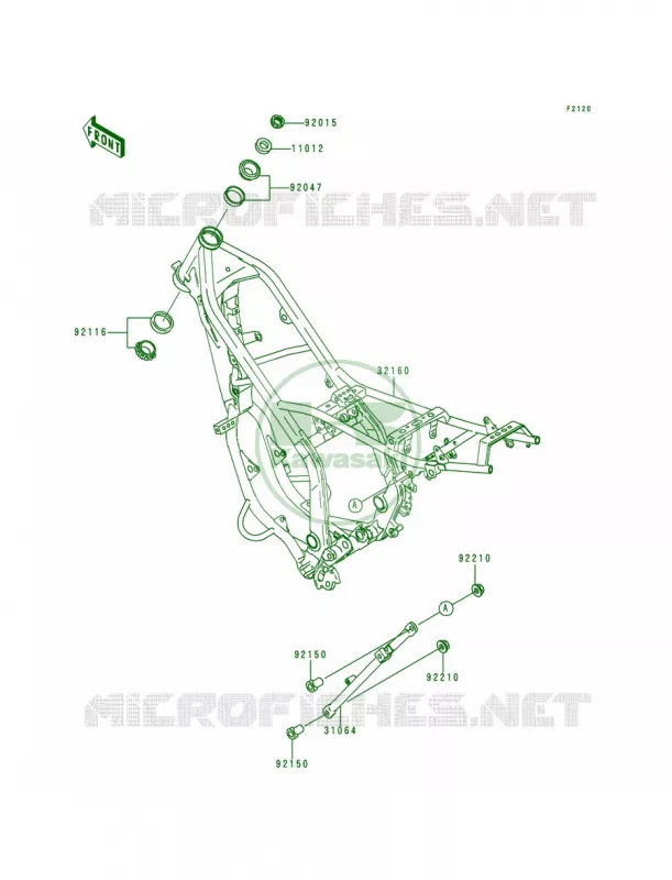 Frame Kawasaki MOTOS 200 1996 KDX200  KDX200-H2