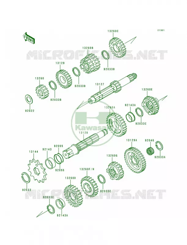 Transmission Kawasaki MOTOS 200 1996 KDX200  KDX200-H2