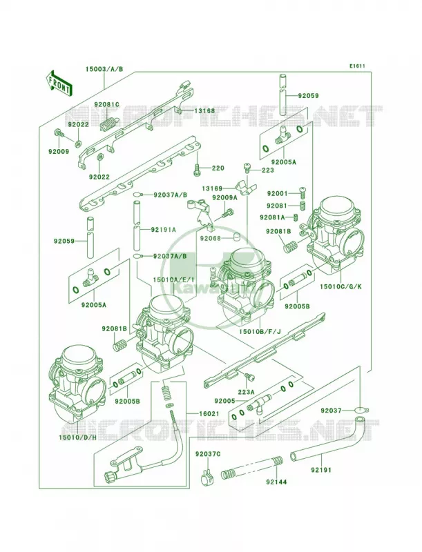 Carburetor Kawasaki MOTOS 1100 1996 GPZ 1100  ZX1100-E2