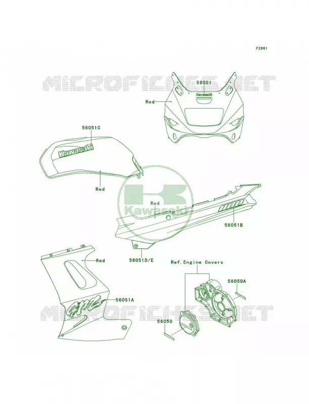 Decals RedZX1100-E1E2 Kawasaki MOTOS 1100 1996 GPZ 1100  ZX1100-E2