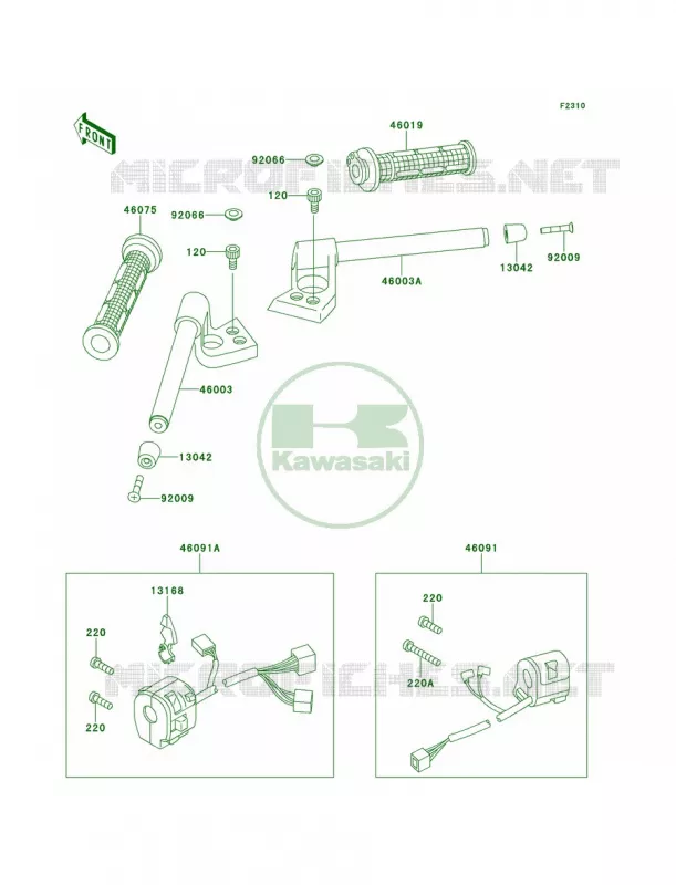 Handlebar Kawasaki MOTOS 1100 1996 GPZ 1100  ZX1100-E2