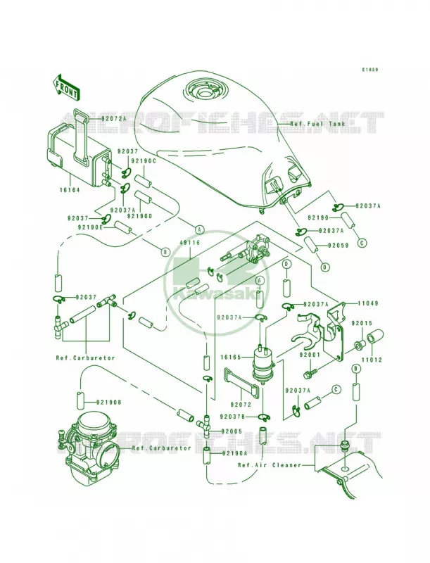 Fuel Evaporative System Kawasaki MOTOS 1100 1996 GPZ 1100 ABS  ZX1100-F1