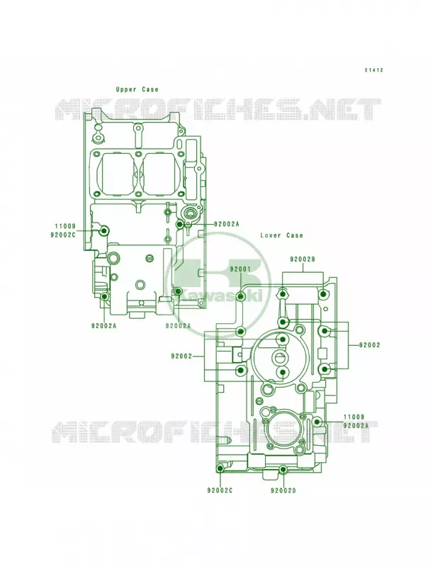 Crankcase Bolt Pattern Kawasaki MOTOS 250 1995 Ninja 250R  EX250-F9
