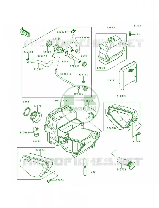 Air Cleaner Kawasaki MOTOS 500 1995 Ninja 500  EX500-D2