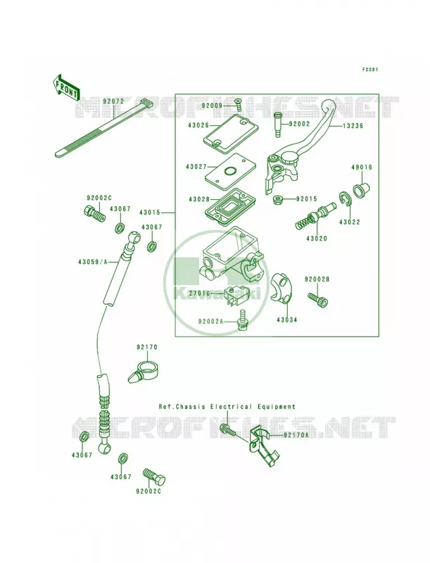 Front Master Cylinder Kawasaki MOTOS 500 1995 Ninja 500  EX500-D2