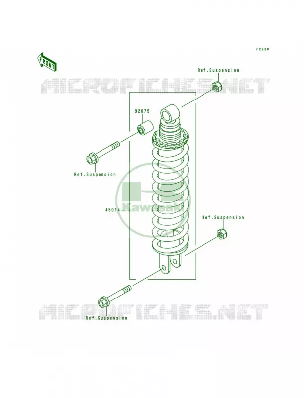 Shock Absorbers Kawasaki MOTOS 500 1995 Ninja 500  EX500-D2