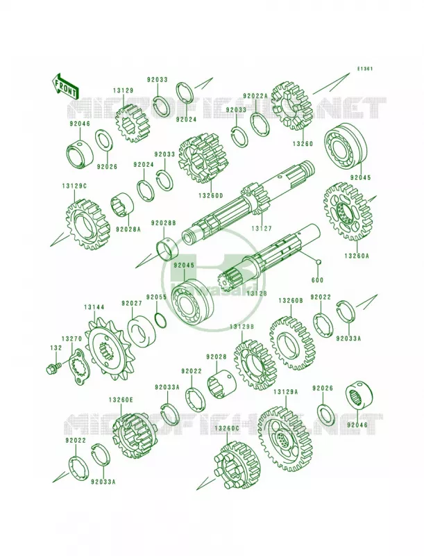 Transmission Kawasaki MOTOS 500 1995 Ninja 500  EX500-D2