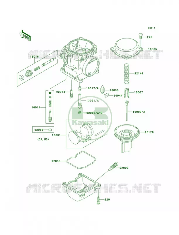 Carburetor Parts Kawasaki MOTOS 1100 1995 GPZ 1100  ZX1100-E1