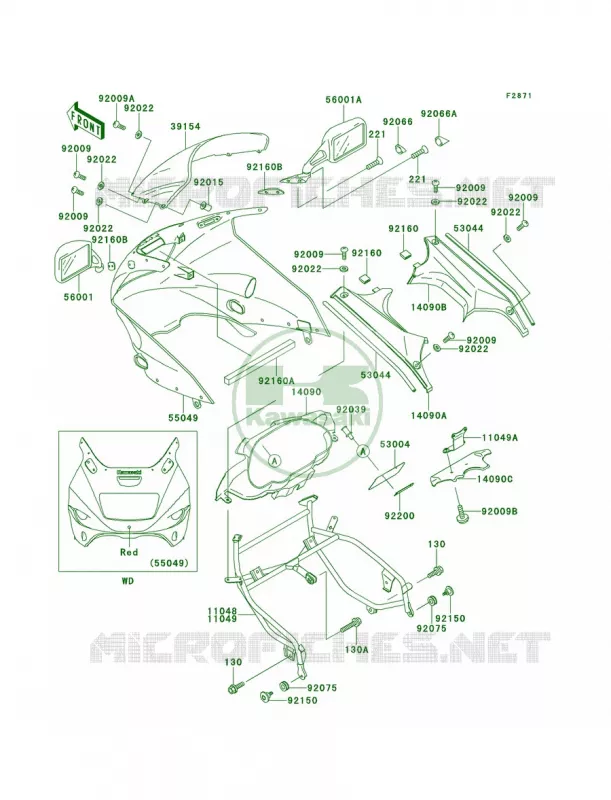 Cowling ZX1100-E1 Kawasaki MOTOS 1100 1995 GPZ 1100  ZX1100-E1