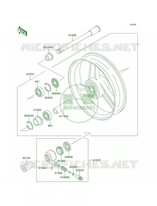 Front Wheel Kawasaki MOTOS 1100 1995 GPZ 1100  ZX1100-E1