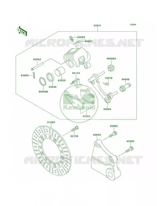Rear Brake Kawasaki MOTOS 1100 1995 GPZ 1100  ZX1100-E1