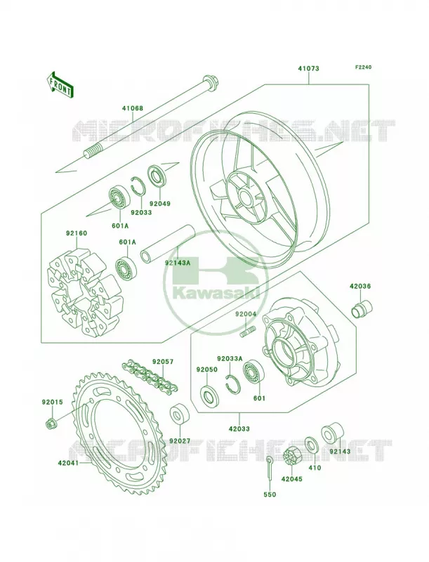 Rear WheelChain Kawasaki MOTOS 1100 1995 GPZ 1100  ZX1100-E1