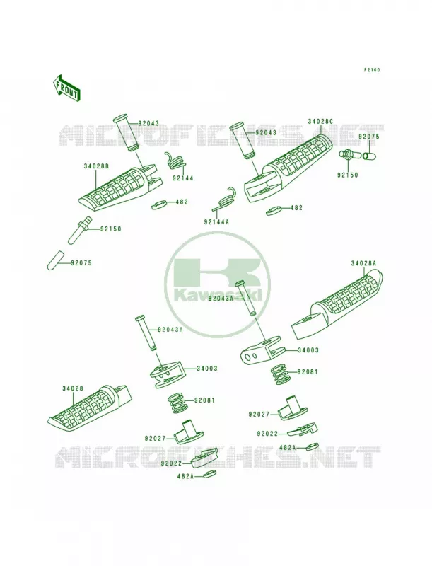 Footrests Kawasaki MOTOS 250 1994 Ninja 250R  EX250-F8