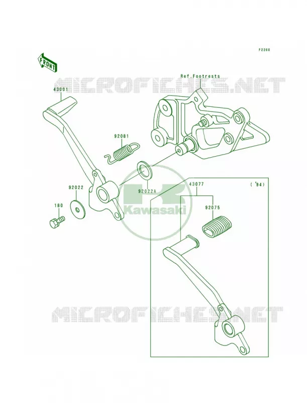 Brake PedalTorque Link Kawasaki MOTOS 500 1994 Ninja 500  EX500-D1