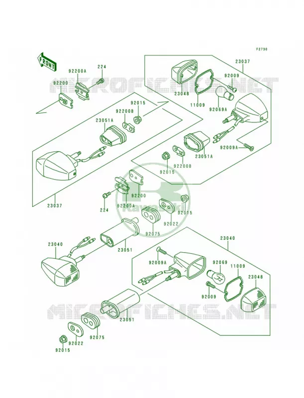 Turn Signals Kawasaki MOTOS 500 1994 Ninja 500  EX500-D1