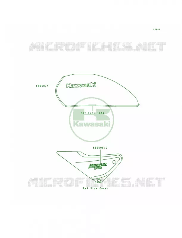 DecalsZR1100-A1 Kawasaki MOTOS 1100 1994 ZR1100 Zephyr  ZR1100-A3
