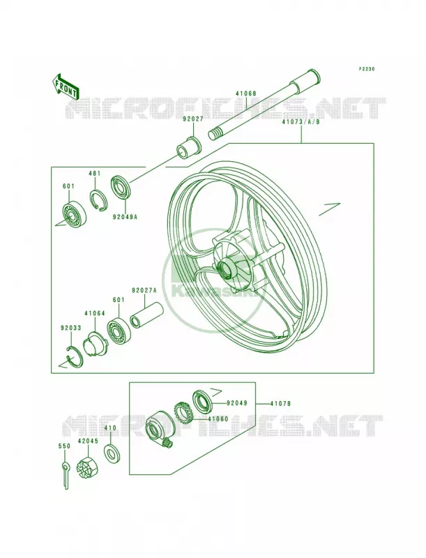 Front Wheel Kawasaki MOTOS 250 1993 Ninja 250R  EX250-F7