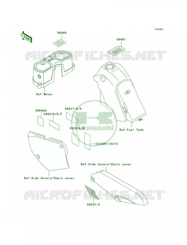 Labels Kawasaki MOTOS 650 1996 KLX650   KLX650-C4