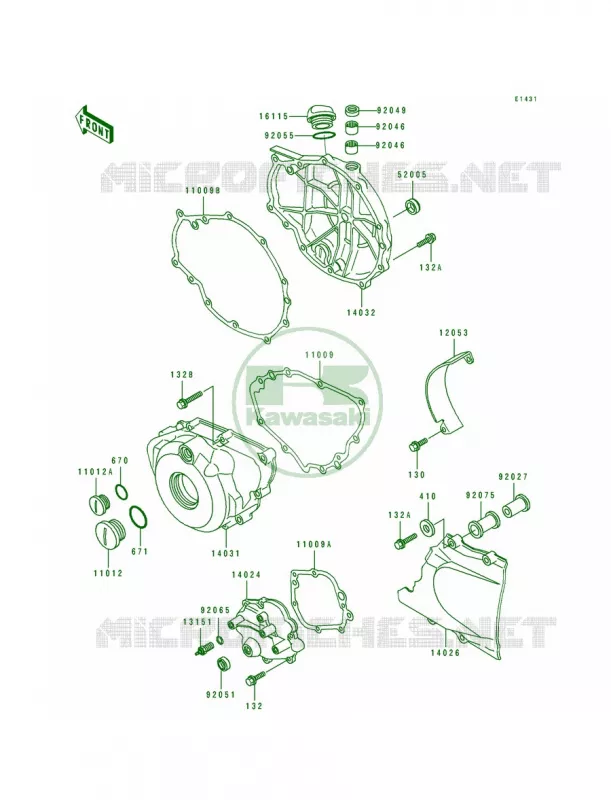 Engine Covers Kawasaki MOTOS 500 1993 EX500  EX500-A7