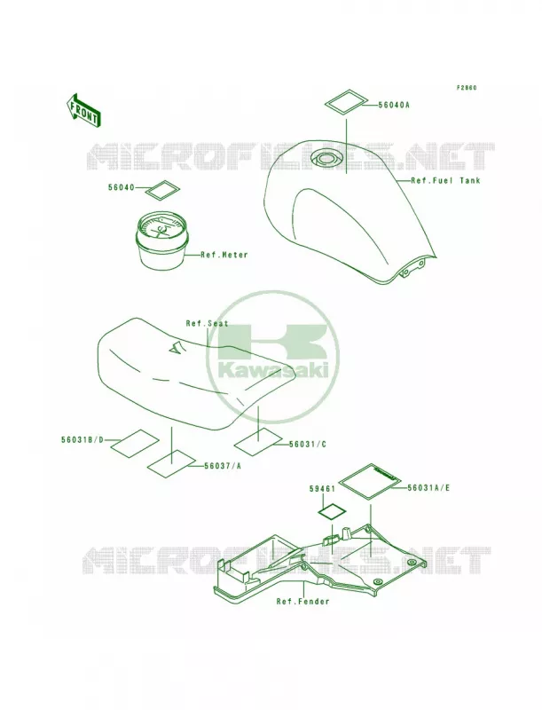 Label Kawasaki MOTOS 750 1993 Zephyr 750  ZR750-C3