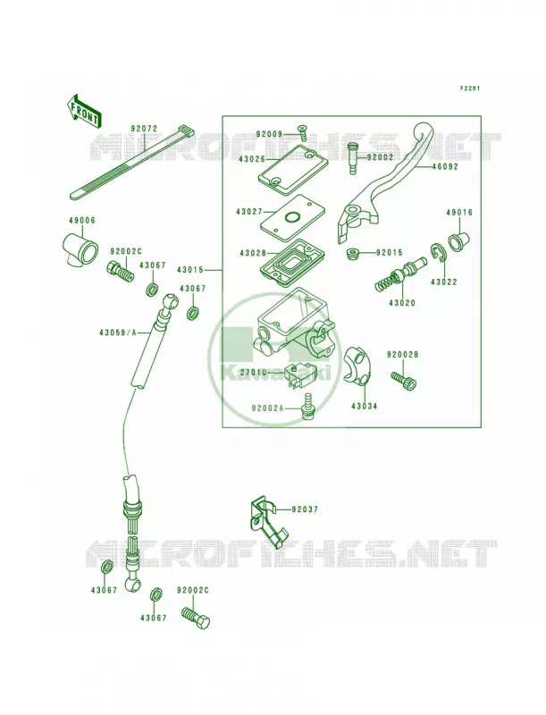 Front Master Cylinder Kawasaki MOTOS 250 1992 Ninja 250R  EX250-F6