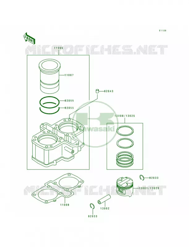 CylinderPistons Kawasaki MOTOS 500 1992 EX500  EX500-A6