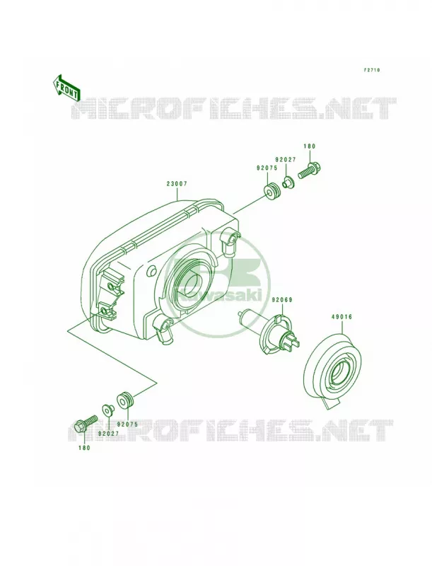 Headlight Kawasaki MOTOS 500 1992 EX500  EX500-A6
